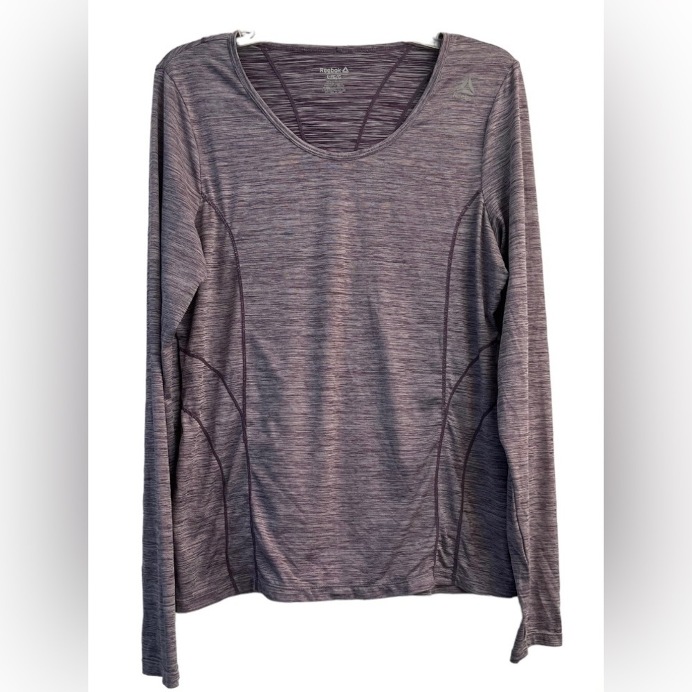 Reebok Dynamic Heather Long Sleeve Deep Purple Top SIZE: Large